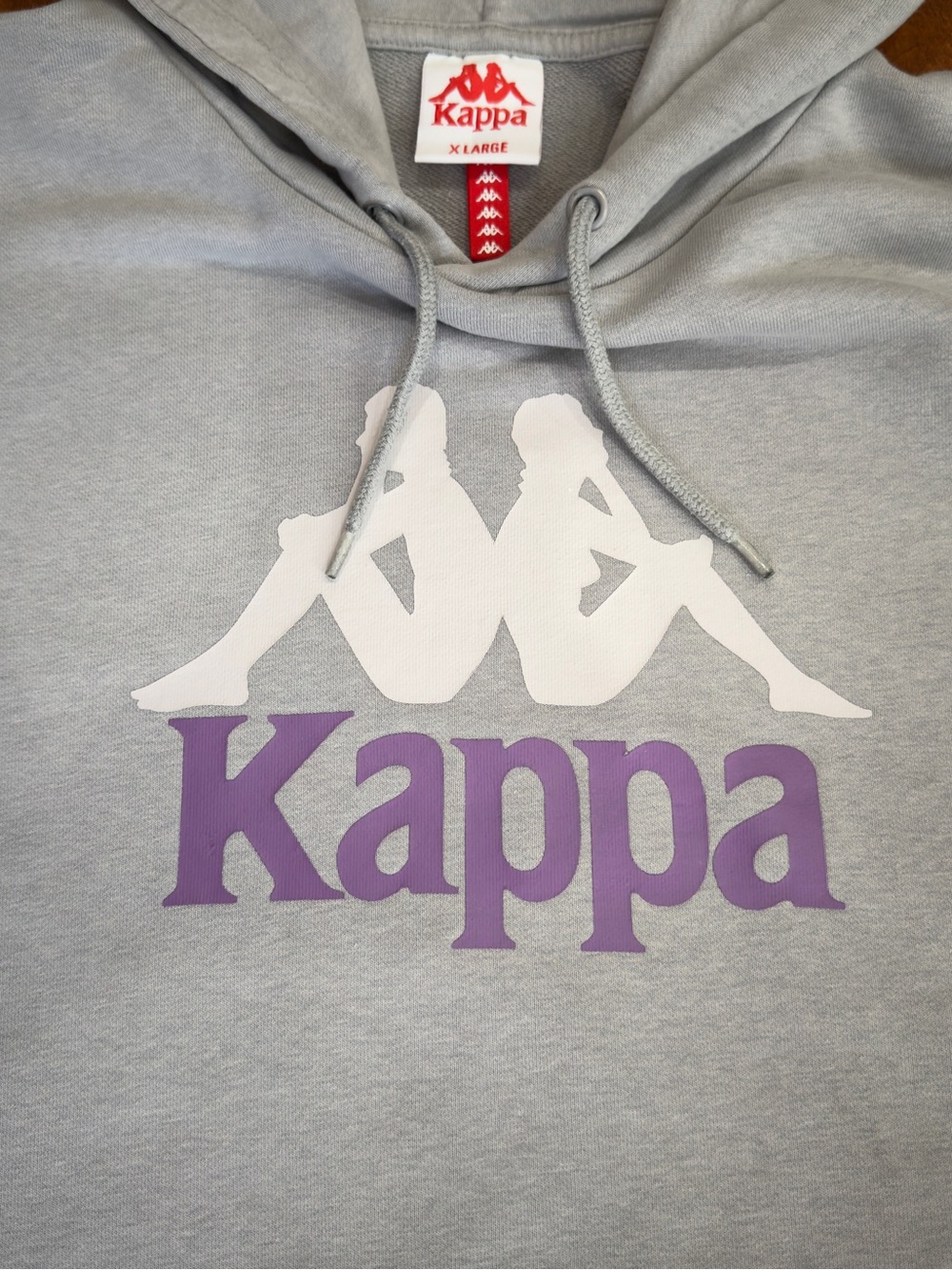 Kappa Light Gray Hoodie with Purple Logo - Picture 4 of 14